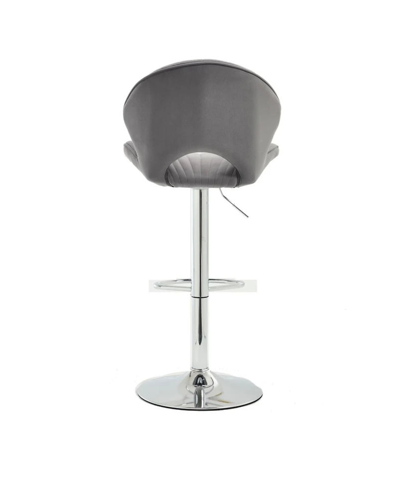 Streamdale Bar Stools Set of 2 - Adjustable Counter Height Bar Chairs with Back & Footrest - Grey