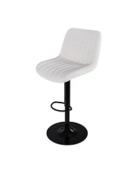 Streamdale Adjustable Swivel Bar Stools with Backrest & Soft Knit Fabric (Set of 2)