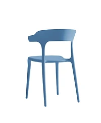 Streamdale Furniture Streamdale Stackable Plastic Chairs Set of 4 (Blue/White, Polypropylene, 150KG