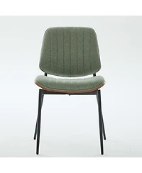 Streamdale Furniture Dining Chairs Set of 2 Mid Century Modern Retro Linen Chair (Olive Green)