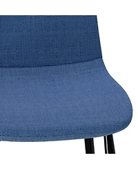 Streamdale Modern Blue Knit Dining Chairs with Iron Legs (Set of 4)