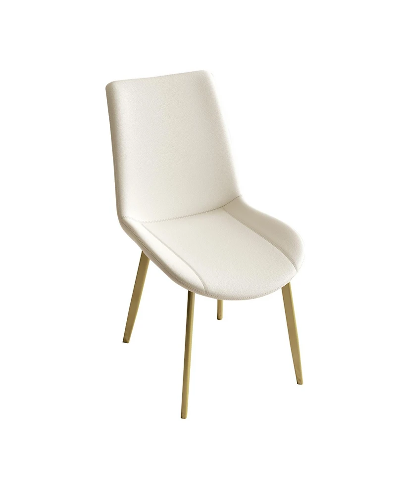 Streamdale Dining Chairs Set of 4, Modern Pu Leather Metal Dining Chairs - White