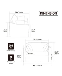 Streamdale Furniture Modern Farmhouse Performance Accent Chair with Black Metal Legs, Wheat
