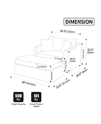 Streamdale Modern Farmhouse Performance Chair with Ottoman, Charcoal