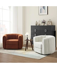 Streamdale Furniture Swivel Accent Barrel Chair, Modern Upholstered Armchair for Living Room