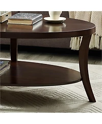 Streamdale Perth 3-Piece Espresso Oval Coffee Table with End Tables Set
