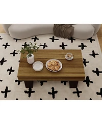 Streamdale 42" Rustic Brown Wood Farmhouse Coffee Table with Sturdy Base