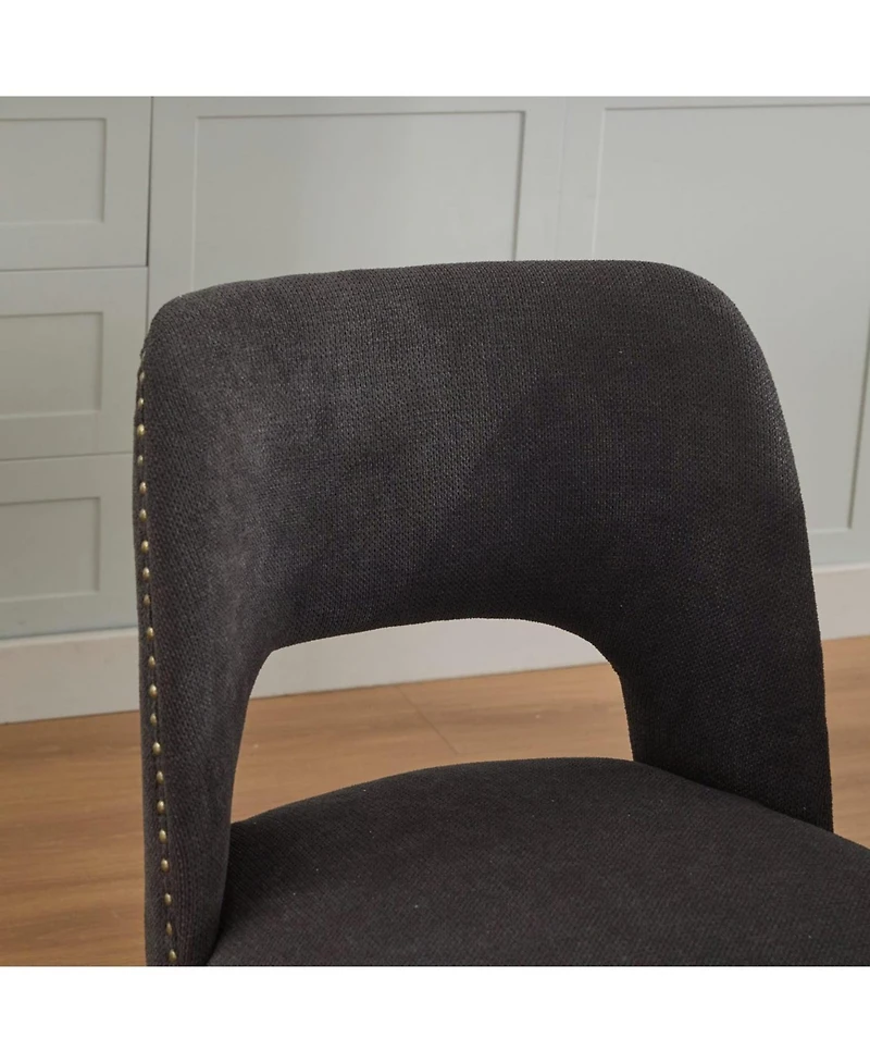 Streamdale Furniture Wooden Dining Chairs Set of 2, Modern Fabric Upholstered Kitchen Chairs