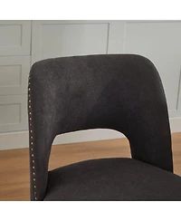 Streamdale Furniture Wooden Dining Chairs Set of 2, Modern Fabric Upholstered Kitchen Chairs