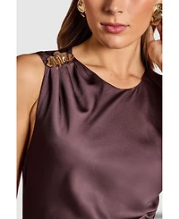 Coast Women's Ruched Print Satin Midi Dress