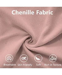 Streamdale Furniture Cloud Couch 2 Seater Sofa, Chenille Pink with 4 Pillows