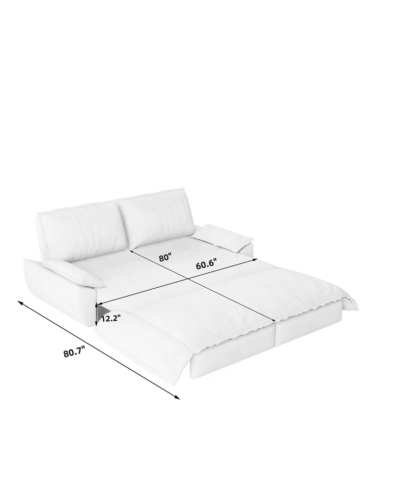 Streamdale Furniture Streamdale 73.2" Queen Pull Out Sofa Bed, 3-in-1 Convertible Sleeper Sofa,