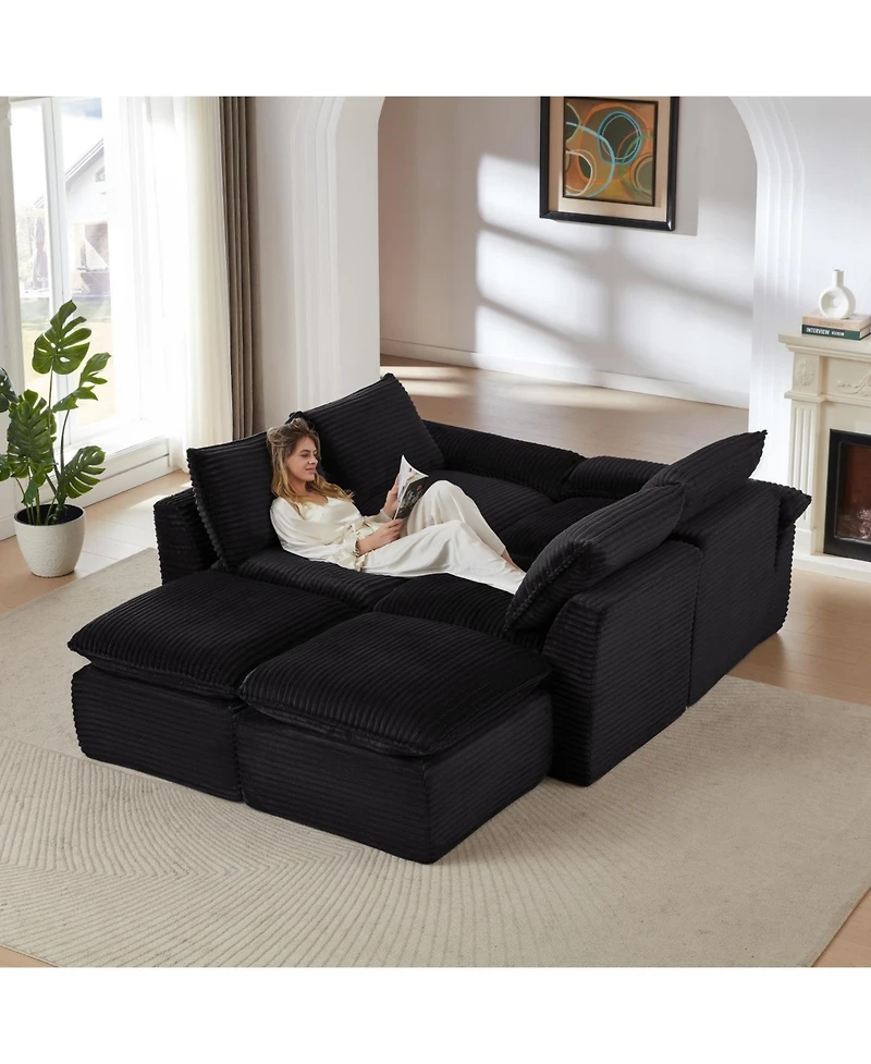 Streamdale Furniture Streamdale Modern corduroy cloud sofa, freely combined