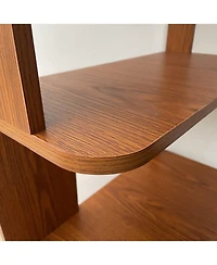 Streamdale Furniture Streamdale 6 Tier L-Shaped Corner Bookshelf - Dark Oak