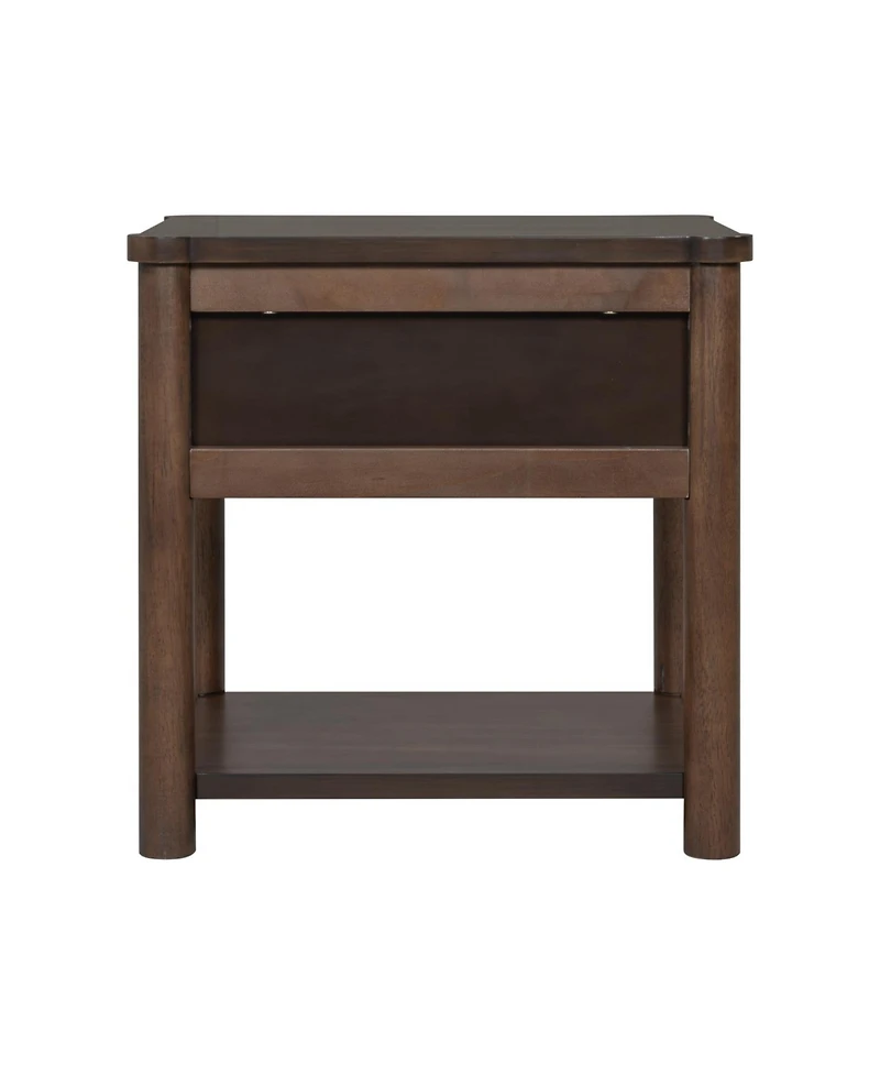 Streamdale Furniture Wood Nightstand, Modern Bedside Table with Drawer (Set of 2