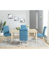 Streamdale Furniture 5-piece Dining Set, Turned-Leg Dining Table with 4 Tufted Chairs