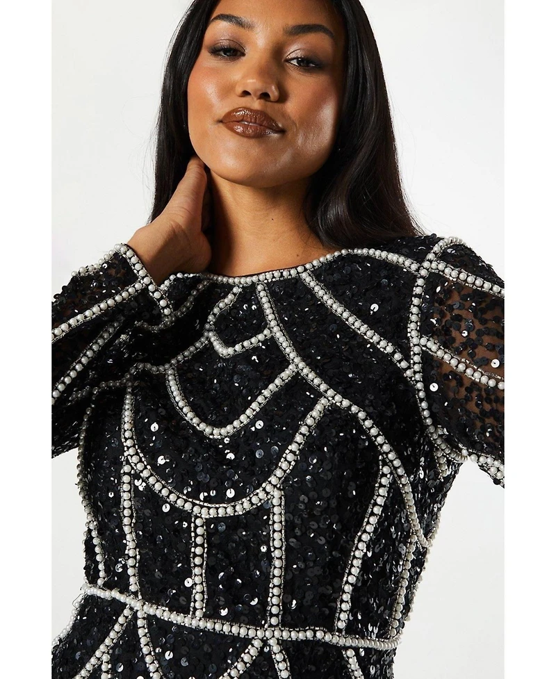 Coast Women's Long Sleeve Sequin Mini Dress