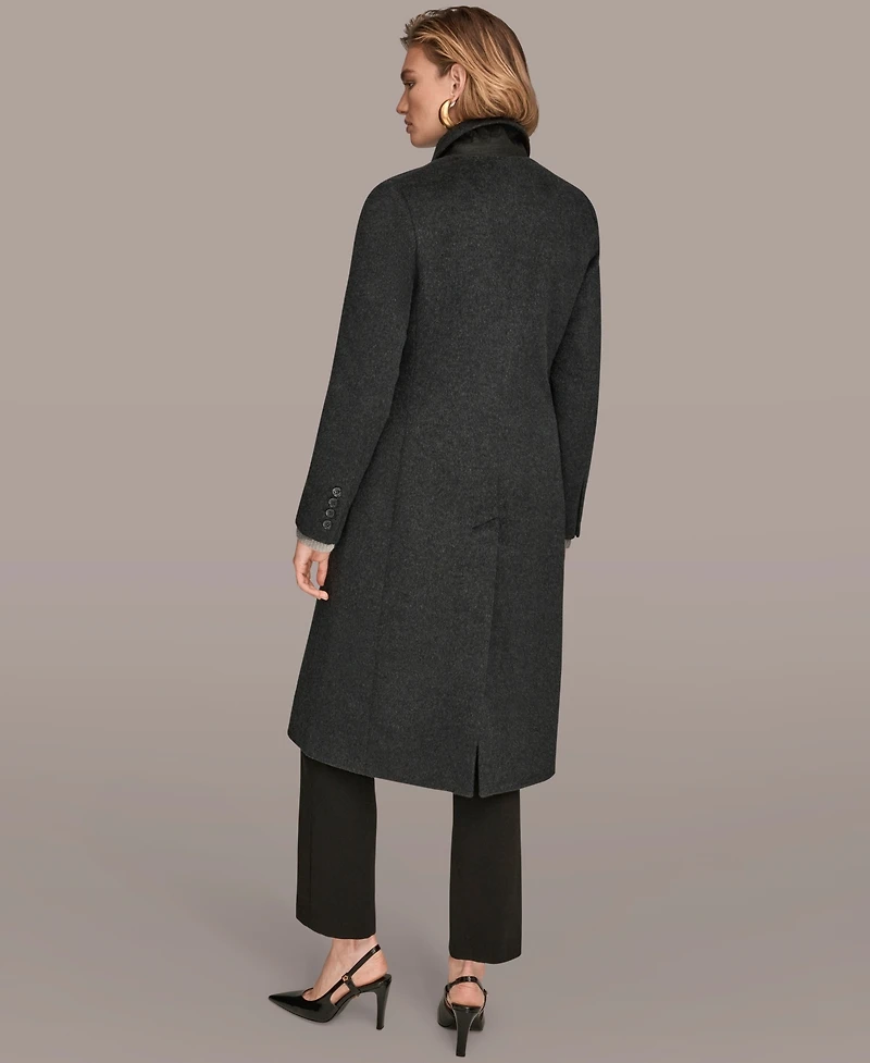 Donna Karan New York Women's Single-Breasted Stitch Trimmed Coat