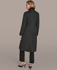 Donna Karan New York Women's Single-Breasted Stitch Trimmed Coat