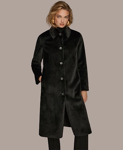 Donna Karan New York Women's Button Front Maxi Coat