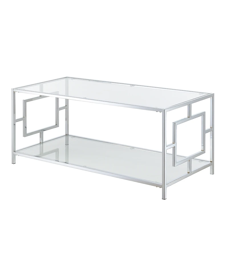Convenience Concepts 42" Chrome Town Square Coffee Table with Shelf