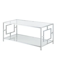 Convenience Concepts 42" Chrome Town Square Coffee Table with Shelf