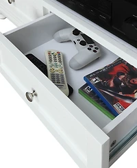 Convenience Concepts 36" Glass 2 Drawer Tv Stand with Storage