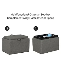 Convenience Concepts 18" Plywood Accent Storage Ottoman
