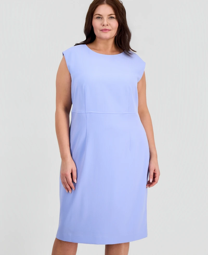 Kasper Plus Size Sleeveless Crepe Sheath Dress
