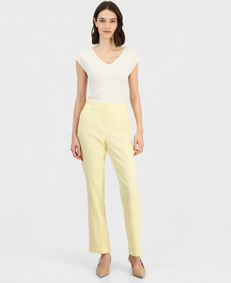 Tahari Asl Women's Flat-Front Straight-Leg Pants