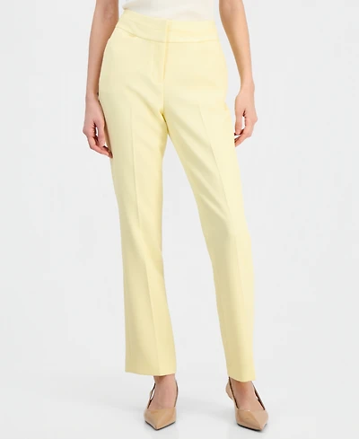 Tahari Asl Women's Flat-Front Straight-Leg Pants