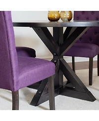 Streamdale Furniture 35" Round Dining Table & 4 Chairs Set - Mid-Century Modern Glass Top