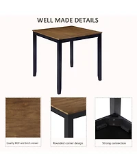 Streamdale Furniture 5-Piece Counter Height Dining Table Set with 4 Chairs, Black & Oak