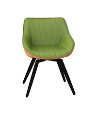 Streamdale Furniture Mdf Modern Round Coffee Table & 2 Pu Dining Chairs Set