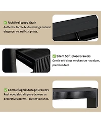 Streamdale Furniture 60" Modern 2-Drawer Fluted Console Table - Wood Veneer Sofa Table