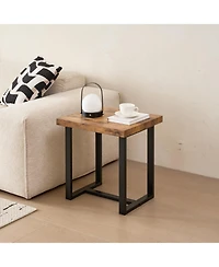 Streamdale Furniture Walnut Night Stand, Mdf SideTable, Small Tea Table, Sofa Table with Metal Leg