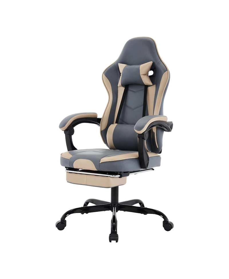Streamdale Furniture Gaming Chair with Footrest and Massage Lumbar Support