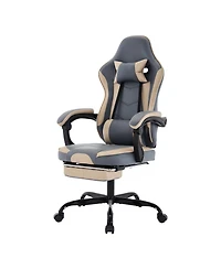 Streamdale Furniture Gaming Chair with Footrest and Massage Lumbar Support