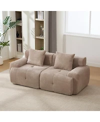 Streamdale Furniture 73" Modern Modular Sectional Loveseat, 2 Seater Tufted Cloud Convertible Couch with 2 Pillows