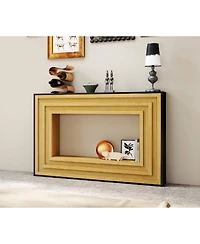 Streamdale Furniture Modern Contrast Console Table with Layered Wood Frame and Top