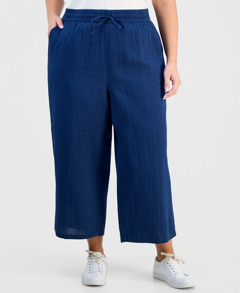 Style & Co Plus High-Rise Pull-On Wide-Leg Pants, Macy's Exclusive