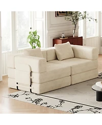 Streamdale Furniture Convertible Corduroy Sofa Bed with Storage