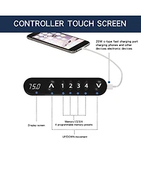 Streamdale Furniture Electric Standing Desk 55" Height Adjustable Computer Table