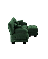 Streamdale Furniture Cloud Couch Chenille 2 Seater Sofa with Pillows & Ottoman