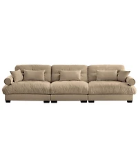 Streamdale Furniture Extra Large 3 Seat Modern Velvet Sofa - Camel