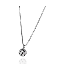 Lucky Brand Men s Dice Pendant Necklace - 22'' Stainless Steel Box Chain