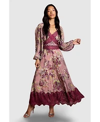 Coast Women's Pleated Lace Trim Midaxi Dress