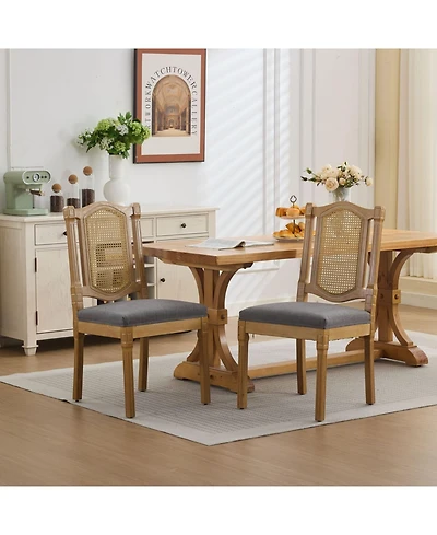 Streamdale Furniture Solid Wood Rattan Back Dining Chair