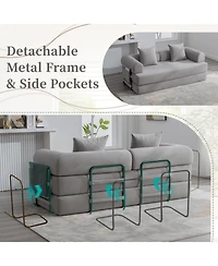 Streamdale Furniture Streamdale Foldable & Compressible Sofa with Metal Frame for Small Spaces
