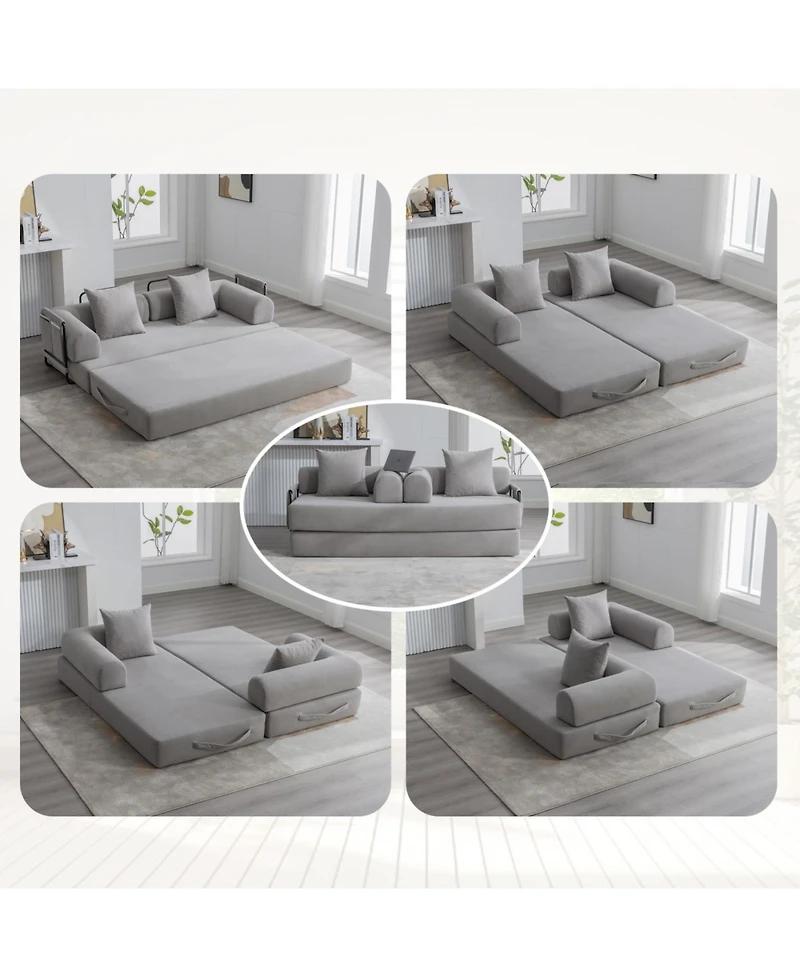 Streamdale Furniture Streamdale Foldable & Compressible Sofa with Metal Frame for Small Spaces